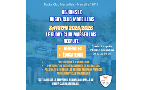 Recrutement Bénévoles/Educateurs Saison 2025/2026